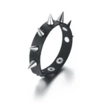 Punk Rock Spiked Bracelet | Black Leather Cuff | Unisex