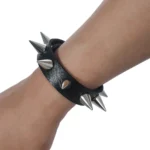 kf-H5ba66e0dea5b4a048a0c785fd8e07a07p-Spiked-Studded-Bracelet-Black-Leather-Rivet-Punk-Bracelet-Cuff-Wrap-Bangle-Metal-Wristband-for-Men-Women