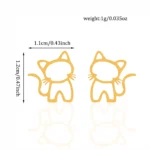 kf-S609cc92e05d24081bf0523192e574f62i-Fashion-Jewelry-Stainless-Steel-Cat-Earring-Studs-for-Women-Lightweight-and-Hypoallergenic-Three-Colors