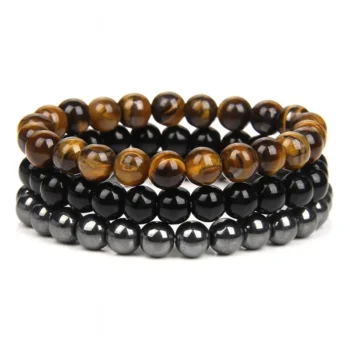 Unisex Natural Stone Bracelet Set - 8mm Beads | Jewelry Sale