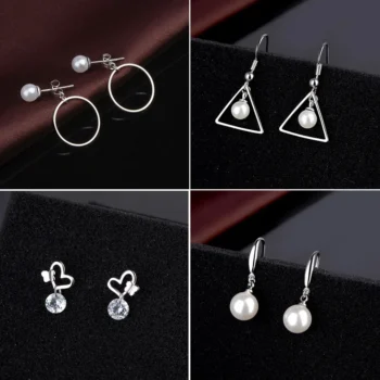 Sterling silver nobility stud earrings for women