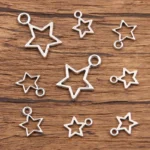 50 piece set of star charms in various sizes and colors