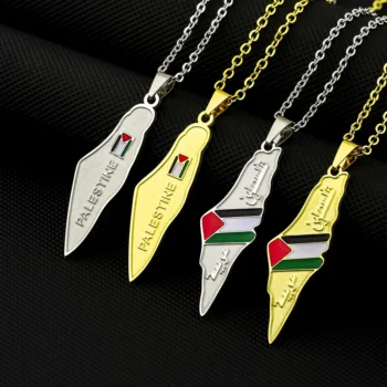 Palestine Map Necklace - Show Your Support with Clover Jewelry