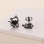 kf-S609cc92e05d24081bf0523192e574f62i-Fashion-Jewelry-Stainless-Steel-Cat-Earring-Studs-for-Women-Lightweight-and-Hypoallergenic-Three-Colors